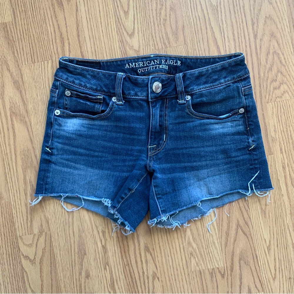 American Eagle Denim Low Rise Shortie Shorts